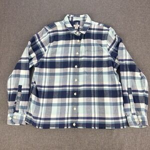 LL Bean Shirt Mens M‎ Trucker Sportsman Flannel LS Scotch Indigo Tartan